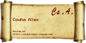 Csuha Alex névjegykártya