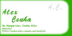 alex csuha business card